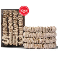 Silk Skinny Scrunchies Blonde x 4