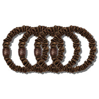 Silk Skinny Scrunchies Dark Brown x 4
