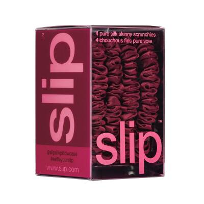 Silk Skinny Scrunchies Maroon