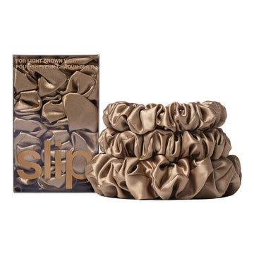 Slip Assorted Scrunchies Light Brown