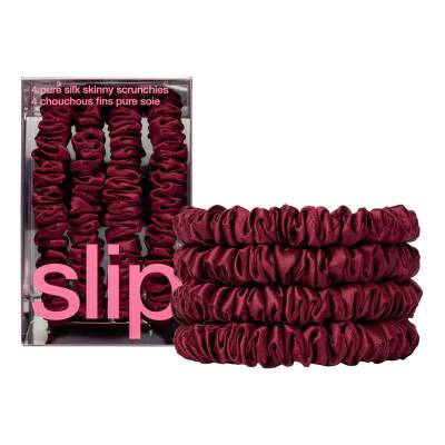 Silk Skinny Scrunchies Maroon