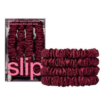 Silk Skinny Scrunchies Maroon