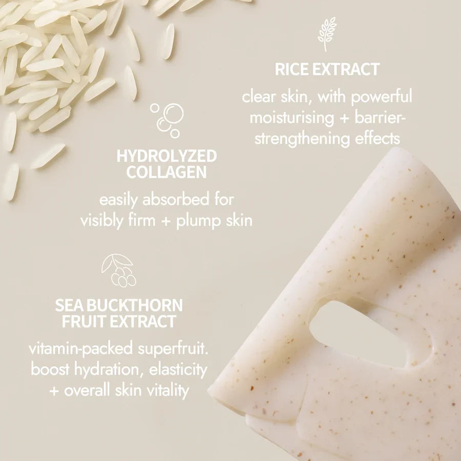 Rice Pure Glow Collagen Mask 4 pcs.