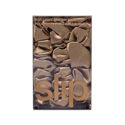 Slip Assorted Scrunchies Light Brown