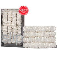 Silk Skinny Scrunchies White