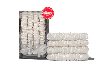 Silk Skinny Scrunchies White