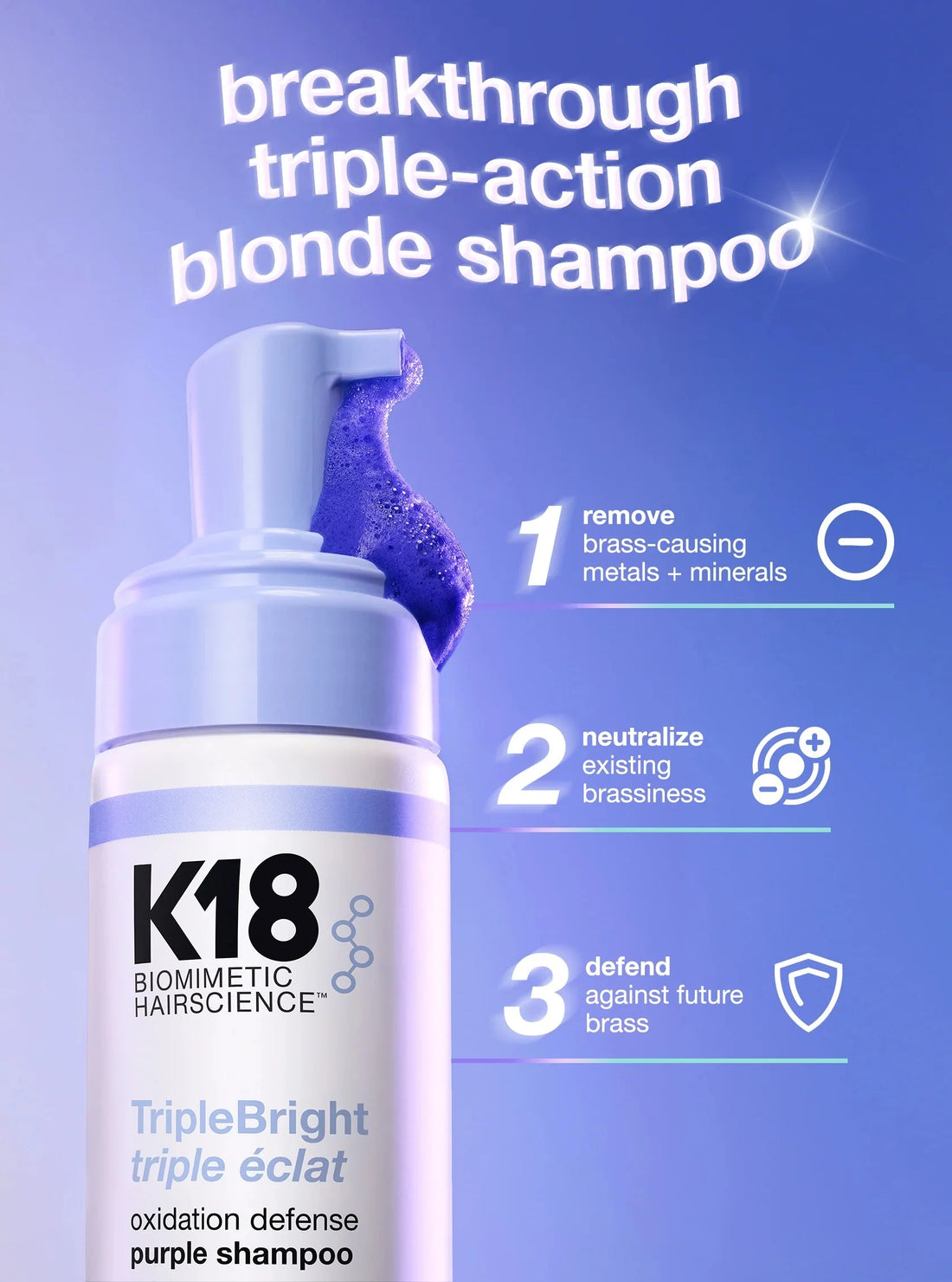 K18 Triple Bright Purple Shampoo 125ml