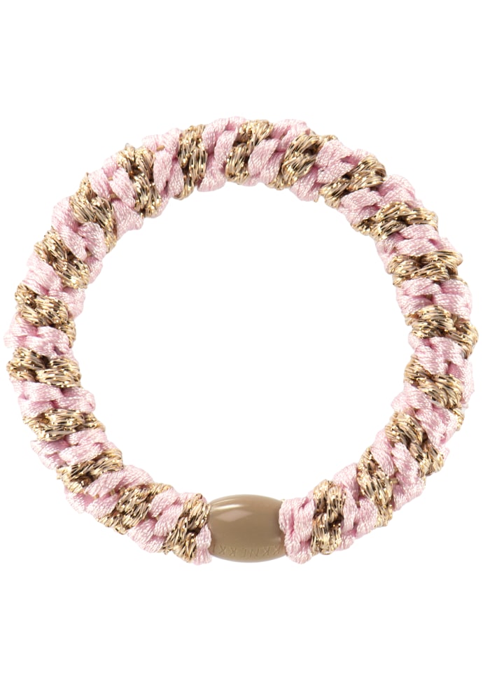 Light Pink-Beige glitter Stripe teygja